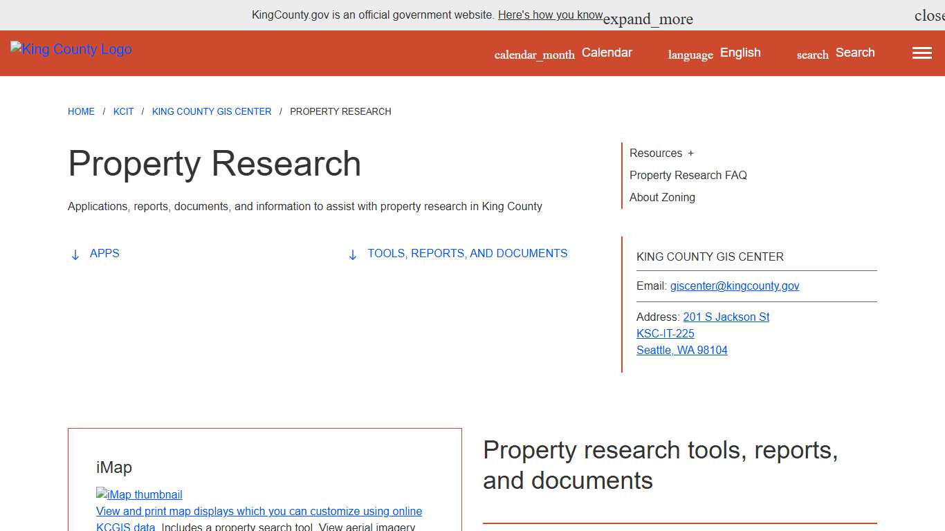 Property Research - King County, Washington